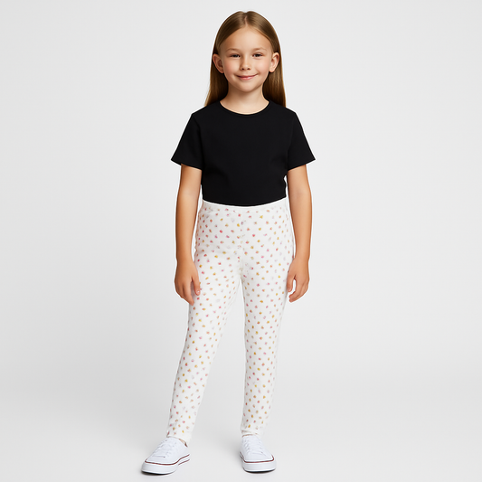 CharmnCherish Girls' Leggings Pack of 1_Heart allover print