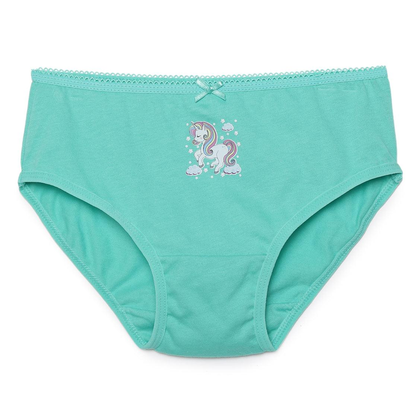 Girls' Cotton Brief - Unicorn Print (Pack of 4)