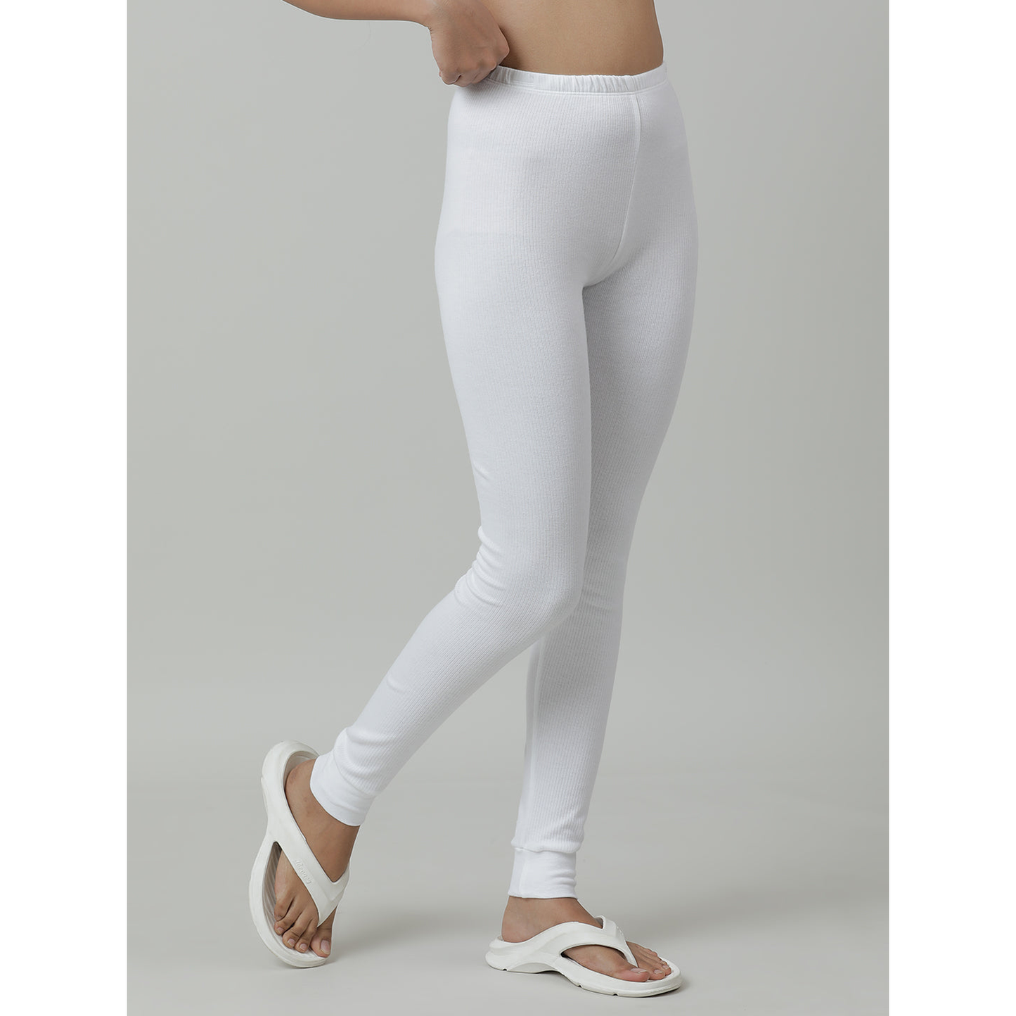 Kids Cotton Thermal Pant - Solid - White (Pack of 1)