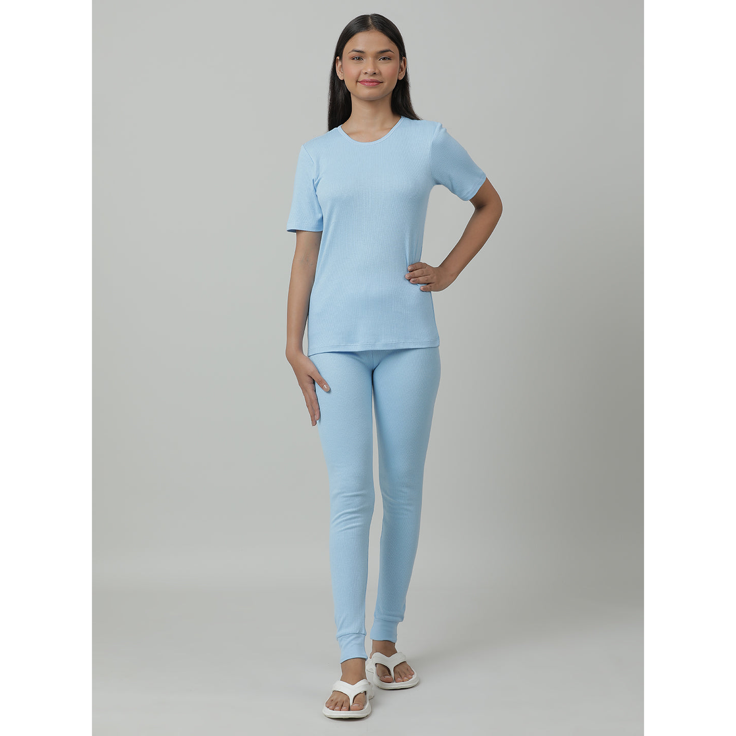Kids Cotton Thermal Set - Short Sleeve - Blue (Pack of 1)
