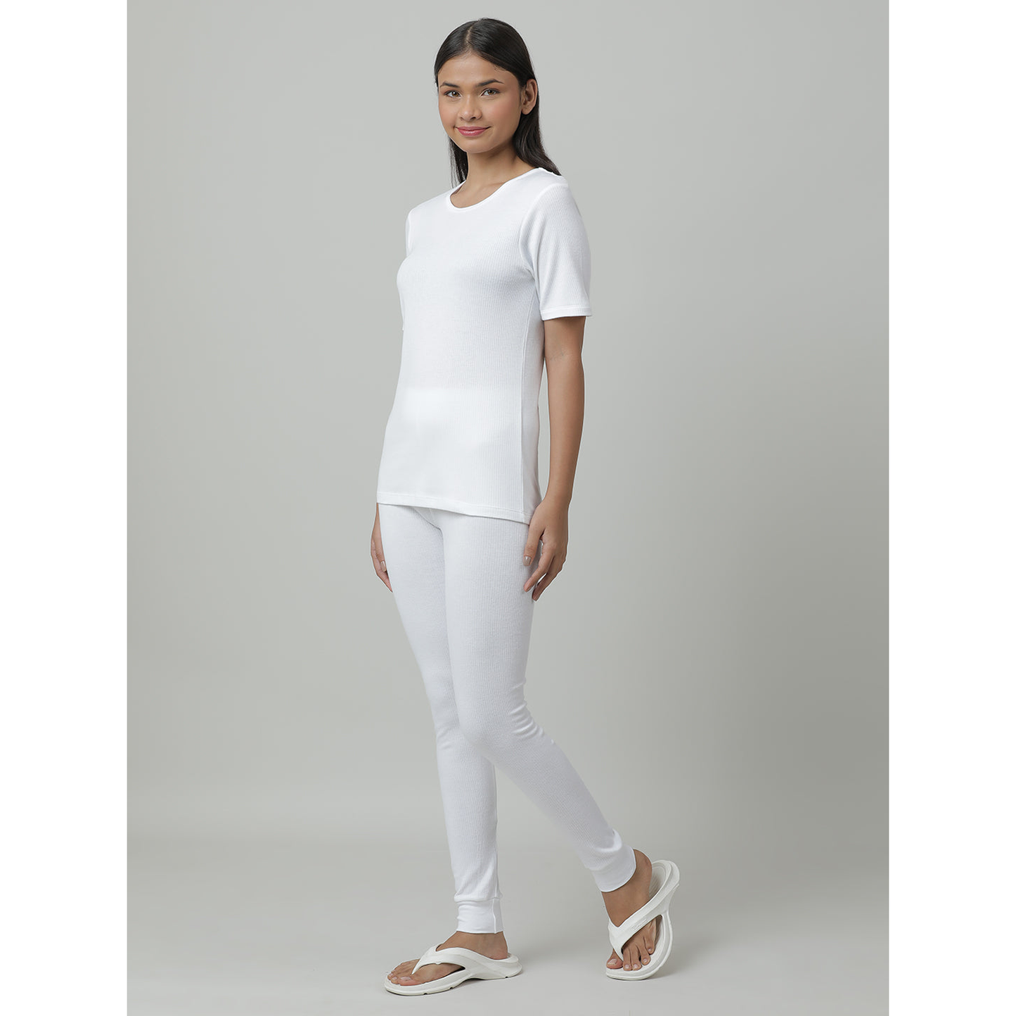 Kids Cotton Thermal Set - Short Sleeve - White (Pack of 1)