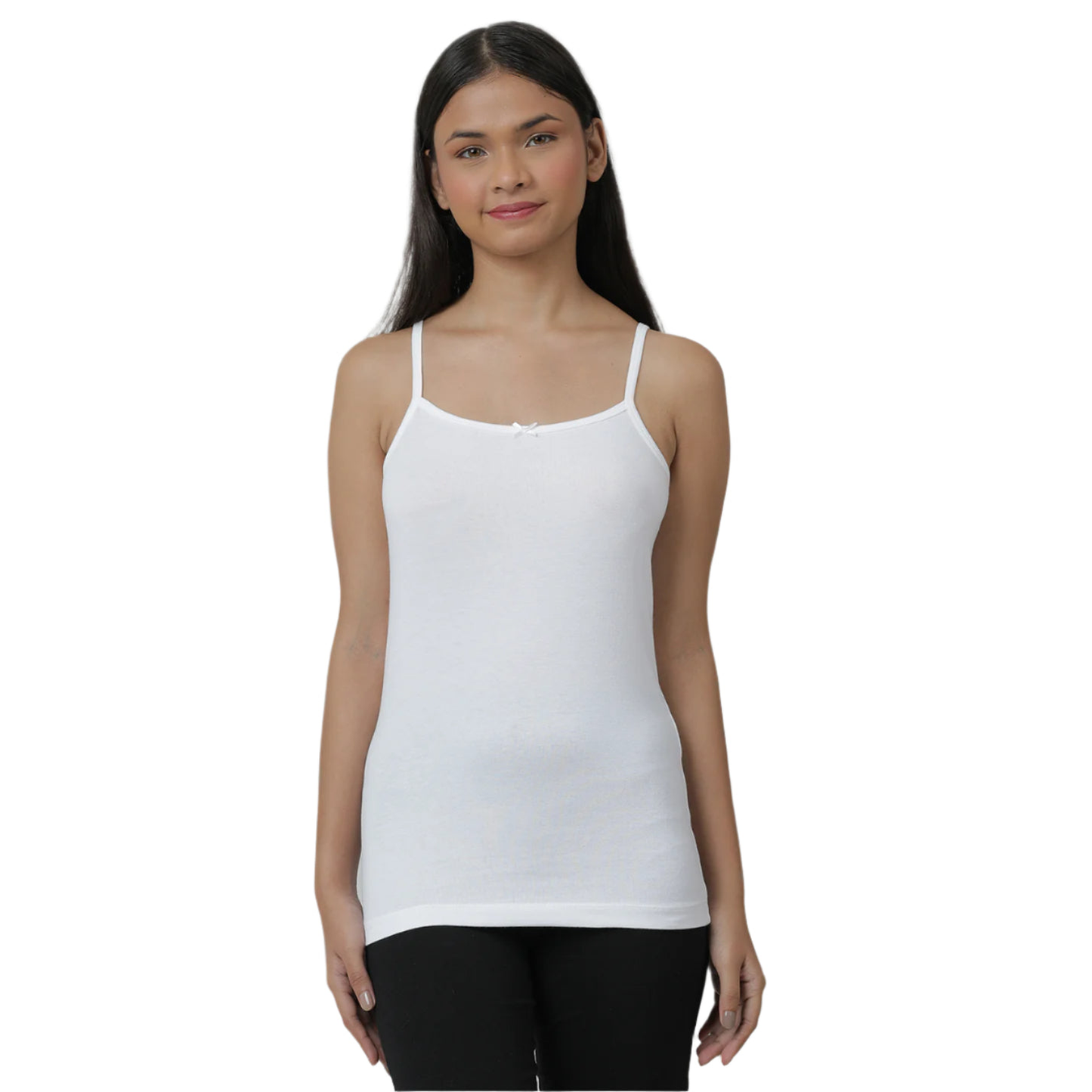 Girls' Cami Vests - White Combo Pack of 2
