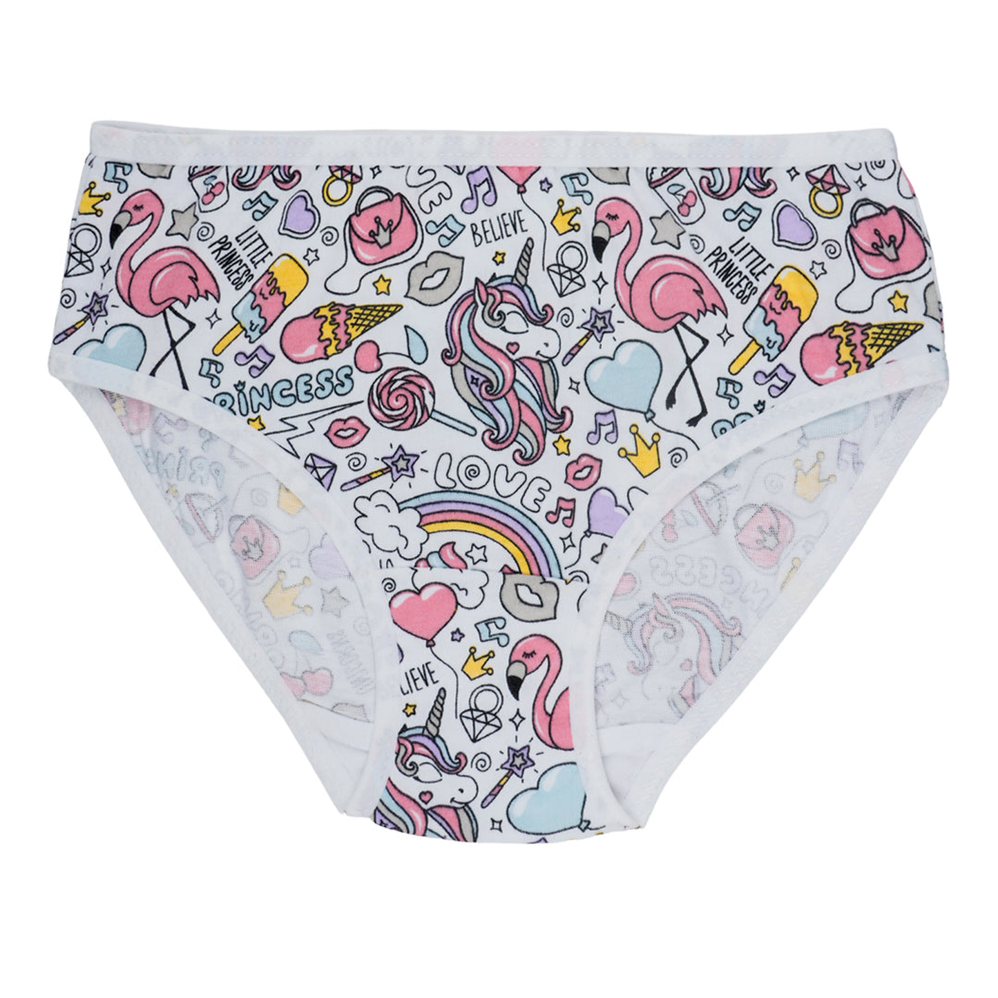 Girls' Cotton Brief - Solid color and Aop print pack of 5