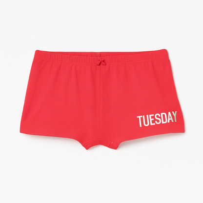 Girls' Cotton Boy Shorts - Weekdays Printed Pack of 7