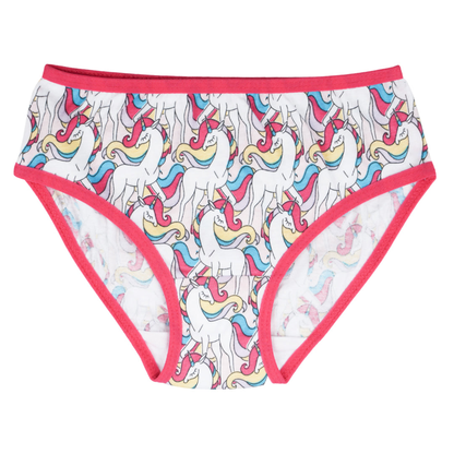 Girls' Cotton Brief - Rainbow All Over Print Pack Of 7