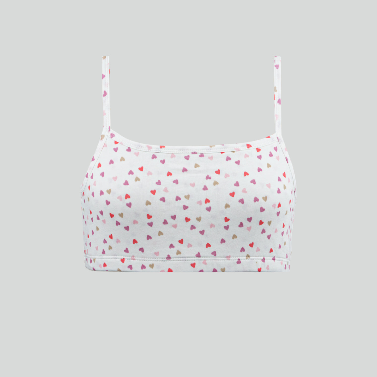 Beginners Bra - Heart All Over Print and Solid Color Combo Pack of 3