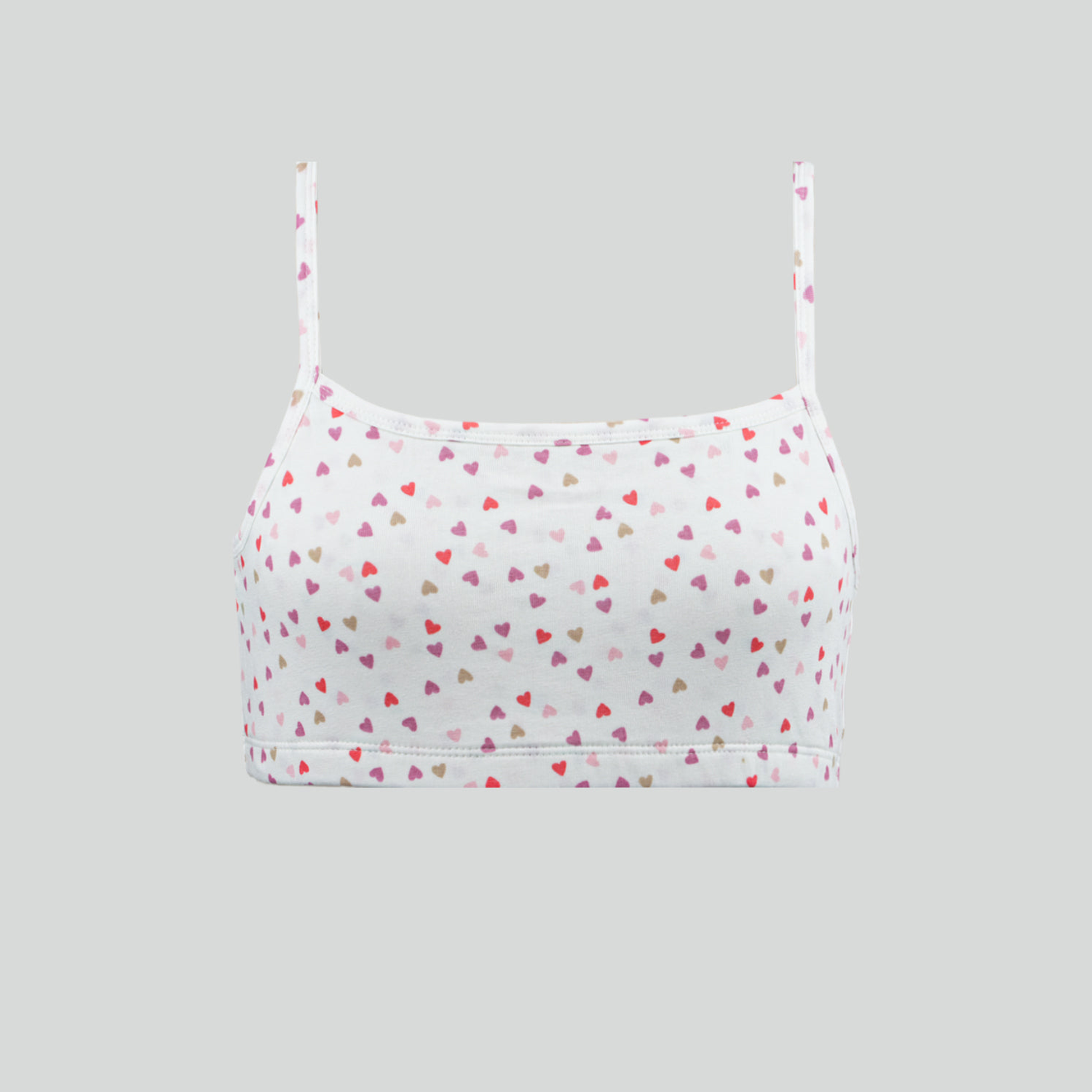Beginners Bra - Heart All Over Print and Solid Color Combo Pack of 3