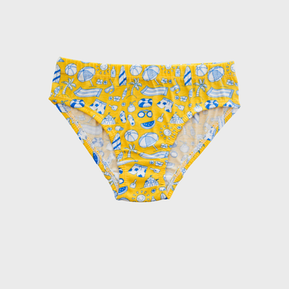 Boys' Cotton Brief - All Over Print ,Stripes  & Solid Color Combo Pack Of 3
