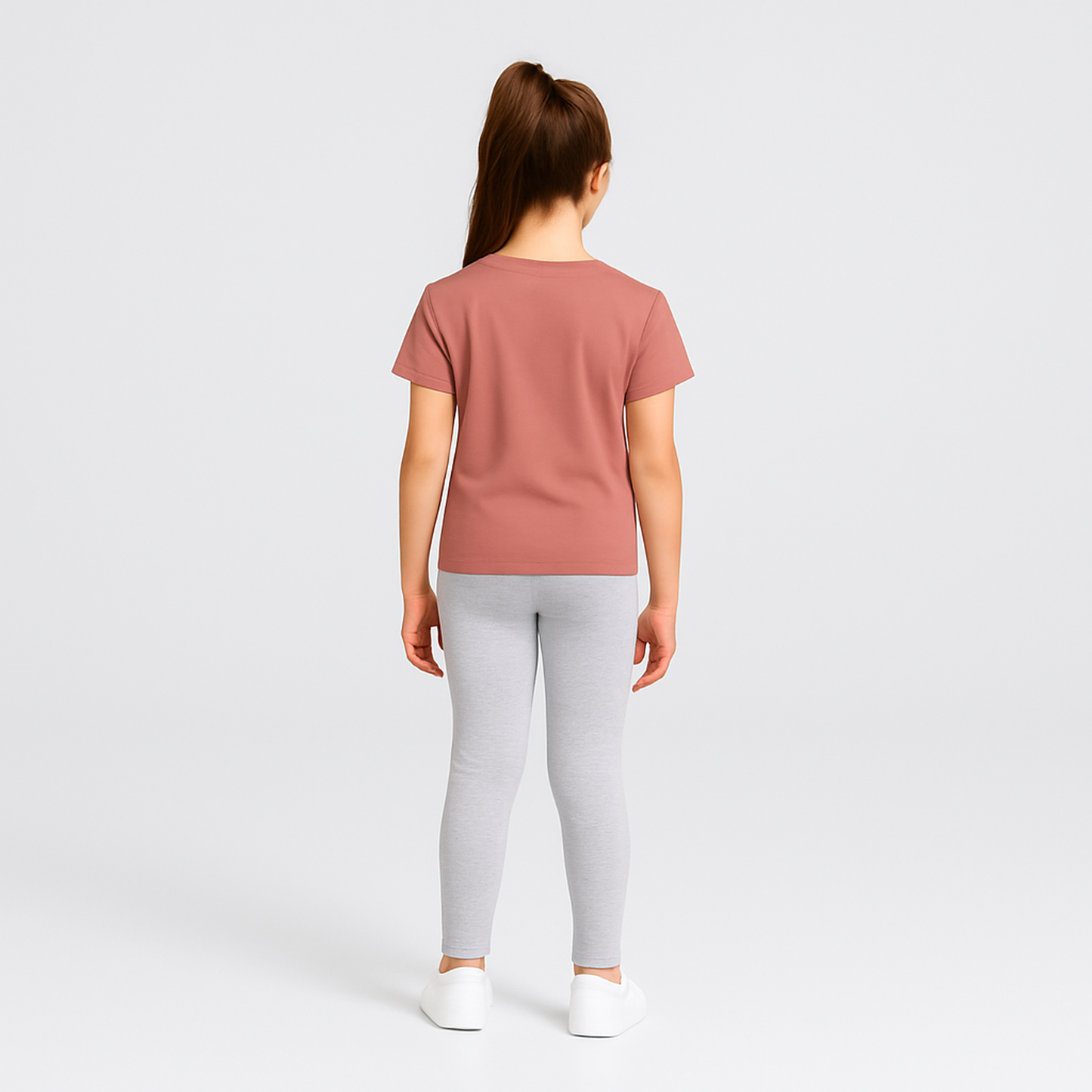 CharmnCherish Girls' Leggings Pack Of 1_Grey Melange - front view