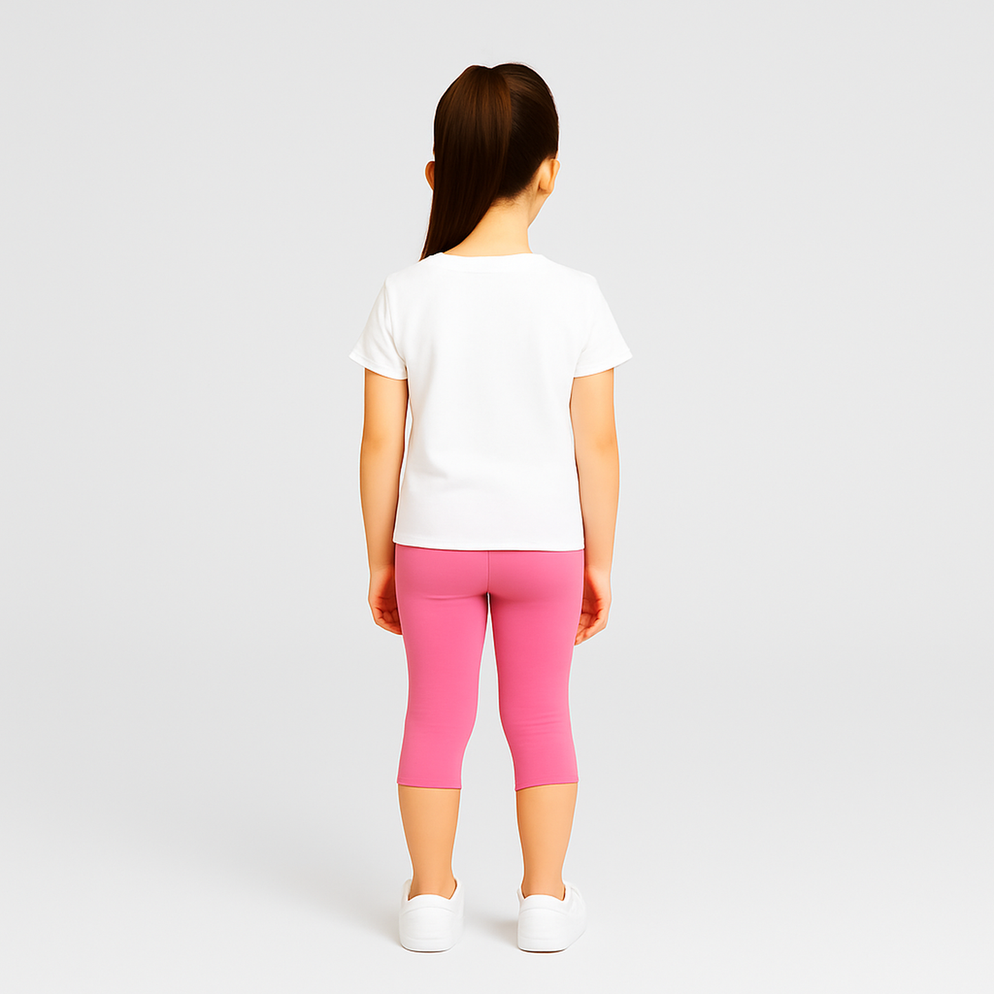 CharmnCherish Girls' 3/4thLeggings Pack Of 1_Pink - front view