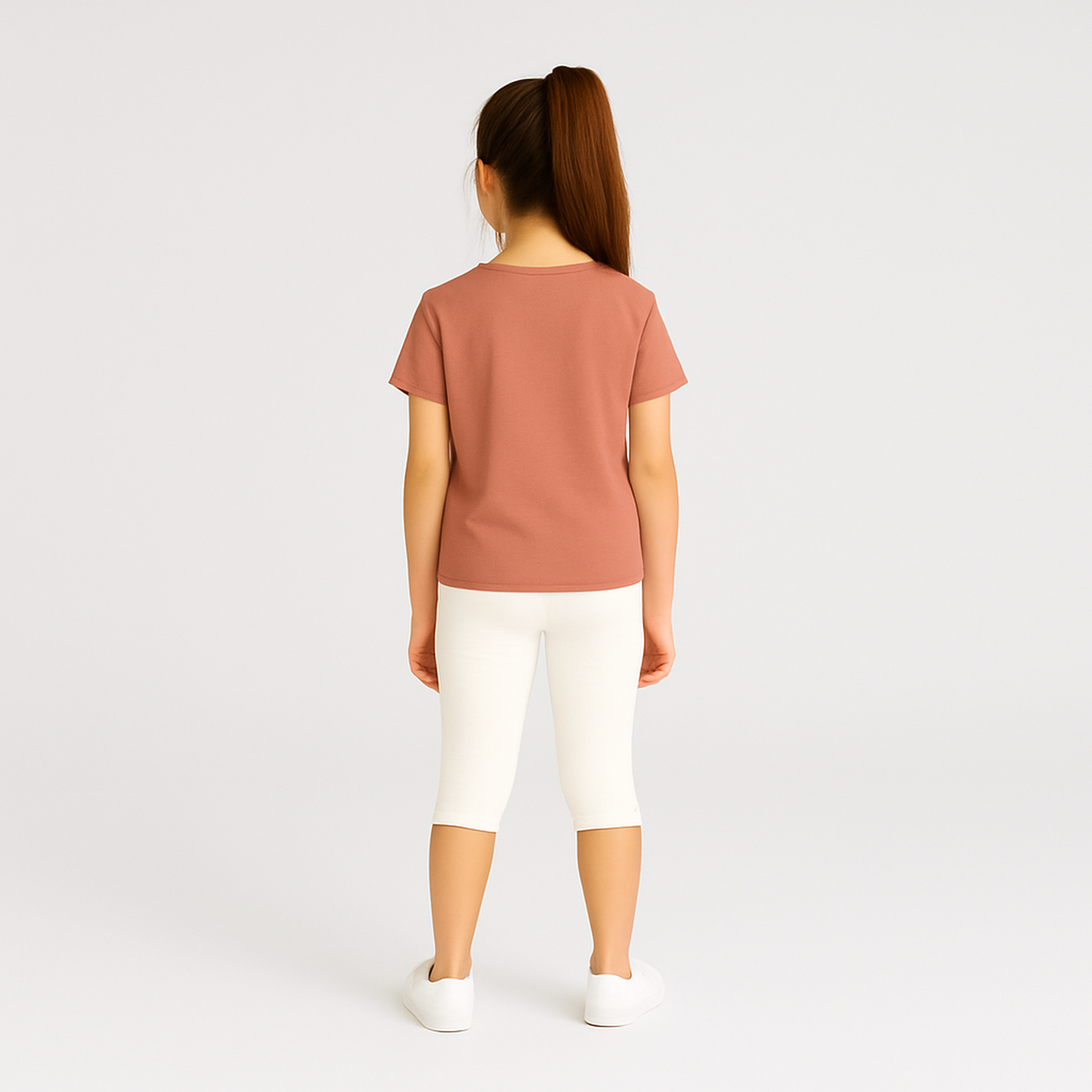 CharmnCherish Girls' 3/4th Leggings Pack Of 1_Off White - front view