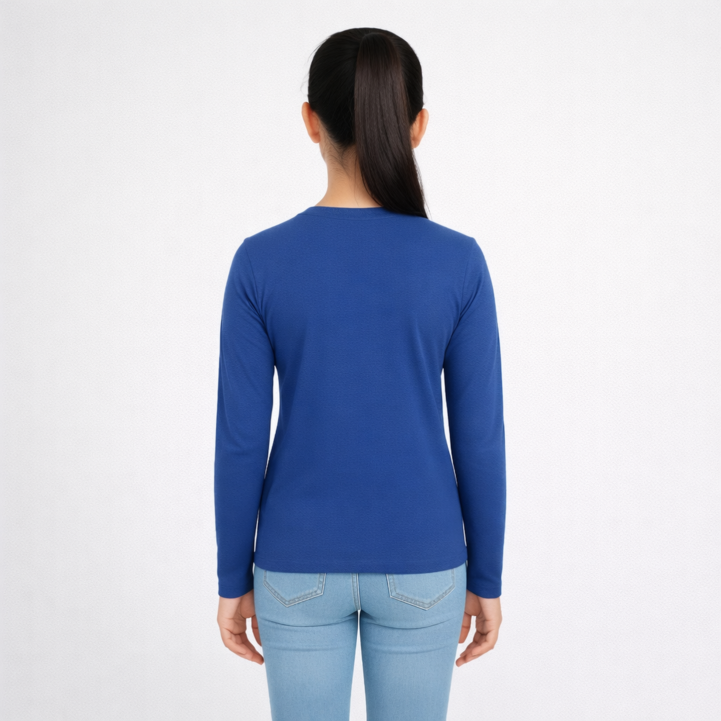 CharmnCherish Girls' Cotton Full Sleeve T-Shirt - Ink Blue (Pack of 1) - front view