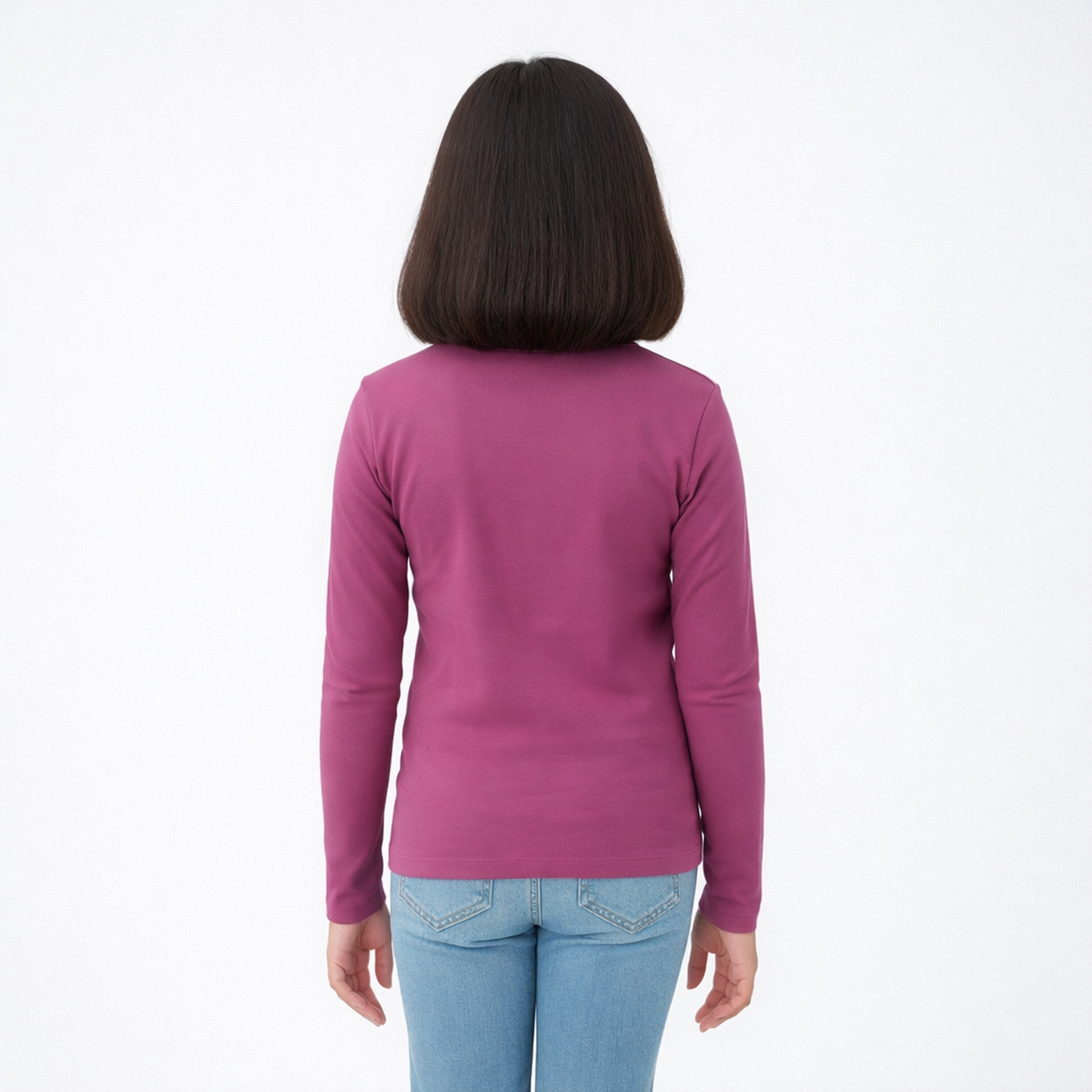 CharmnCherish Girls' Cotton Full Sleeve T-Shirt - Maroon (Pack of 1) - front view