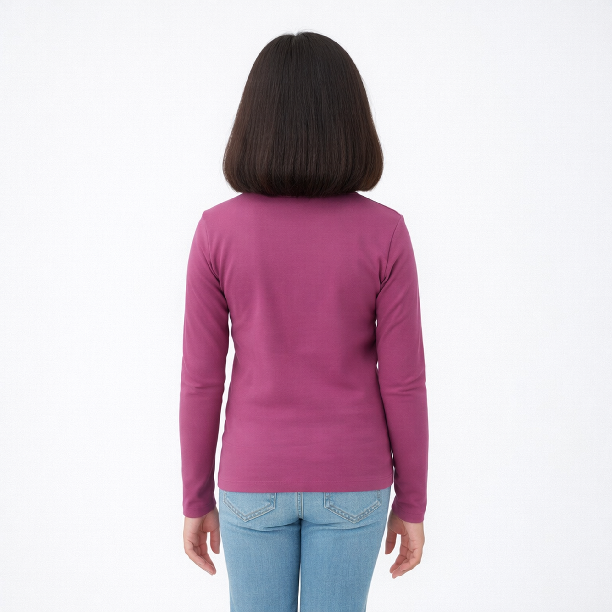CharmnCherish Girls' Cotton Full Sleeve T-Shirt - Maroon (Pack of 1) - front view