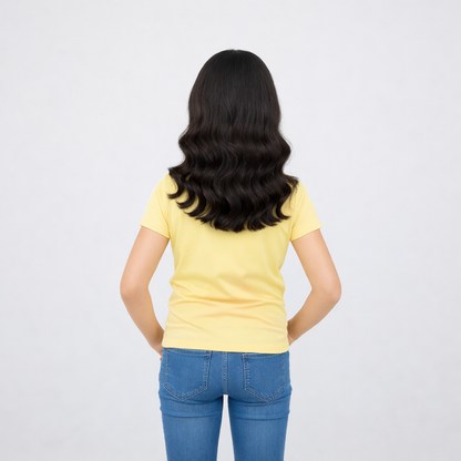 CharmnCherish Girls' Cotton Short Sleeve T-Shirt - Lime Yellow (Pack of 1) - front view