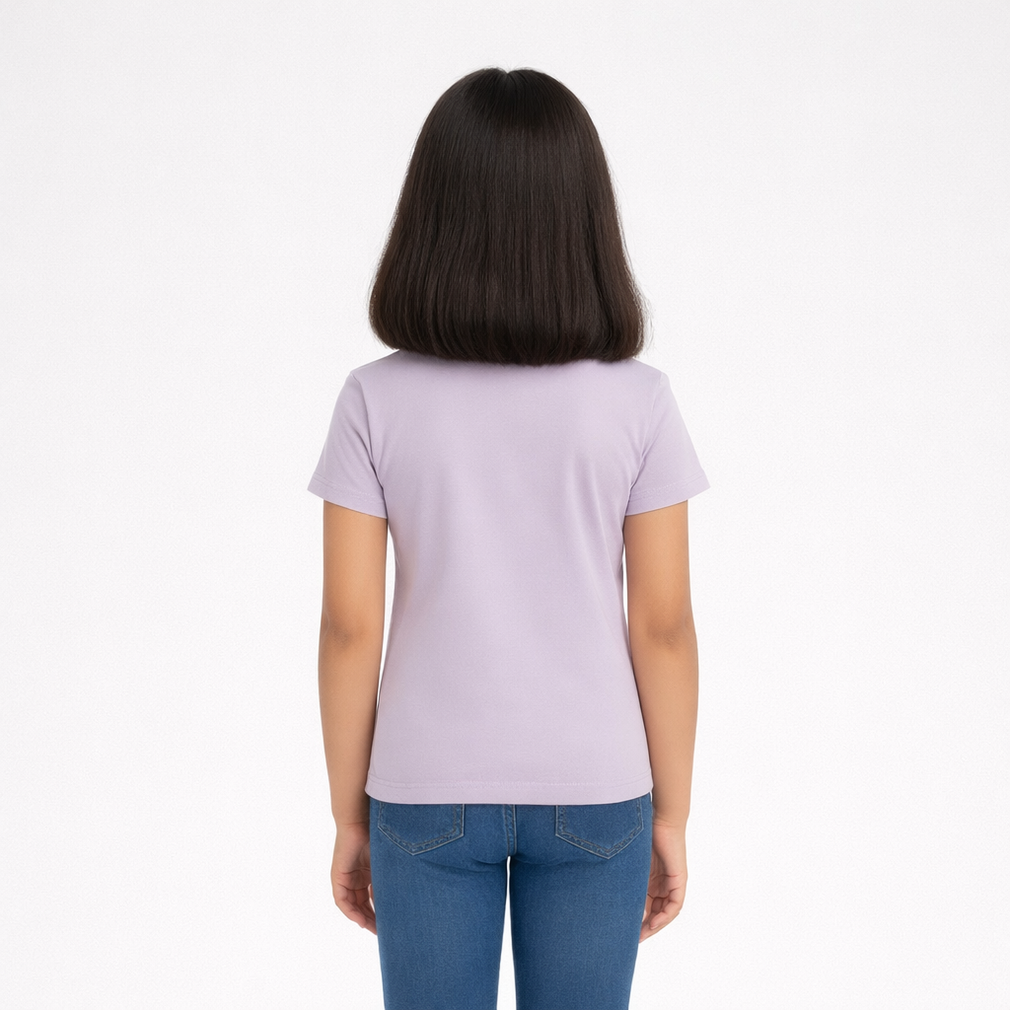 CharmnCherish Girls' Cotton Short Sleeve T-Shirt - Lavender (Pack of 1) - front view