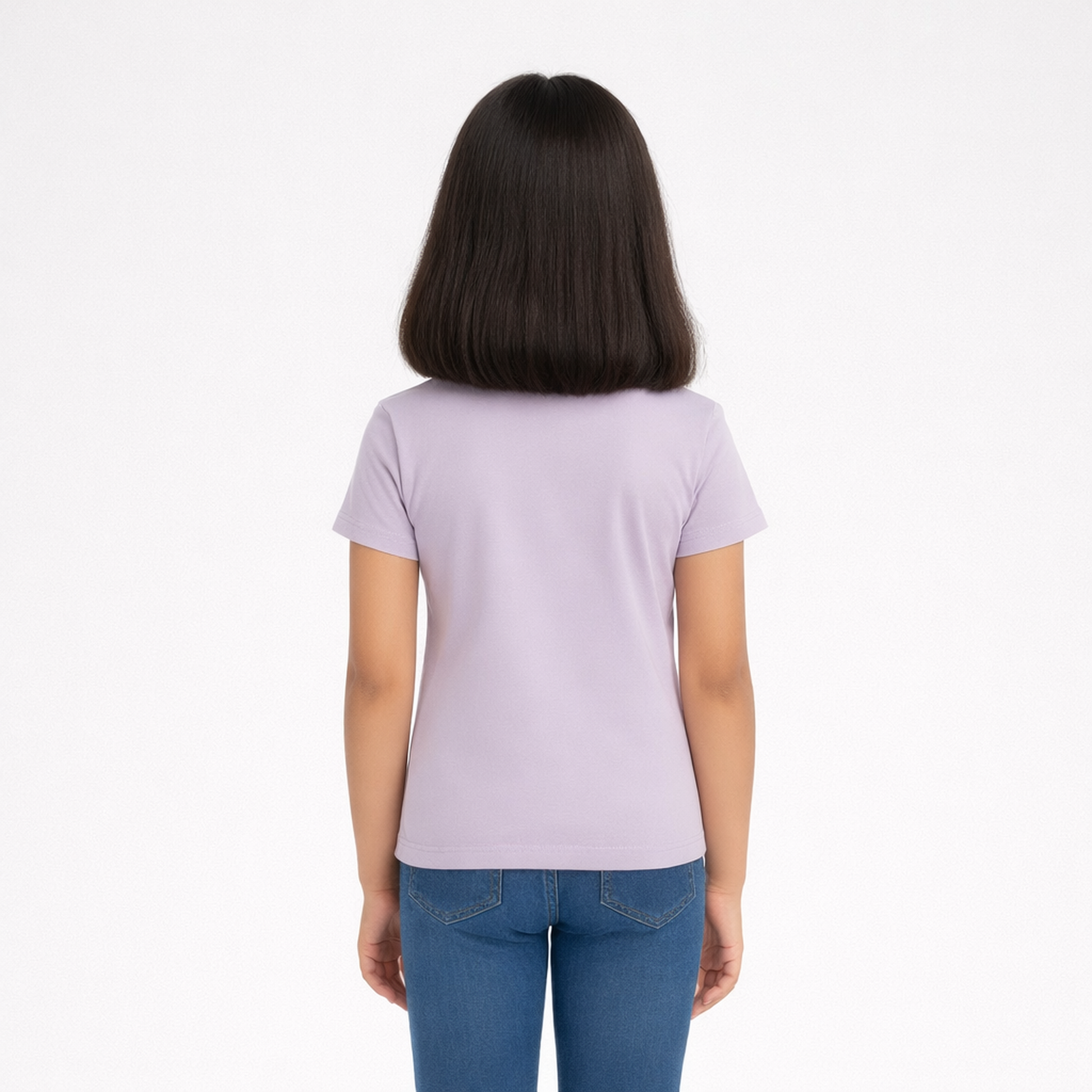 CharmnCherish Girls' Cotton Short Sleeve T-Shirt - Lavender (Pack of 1) - front view