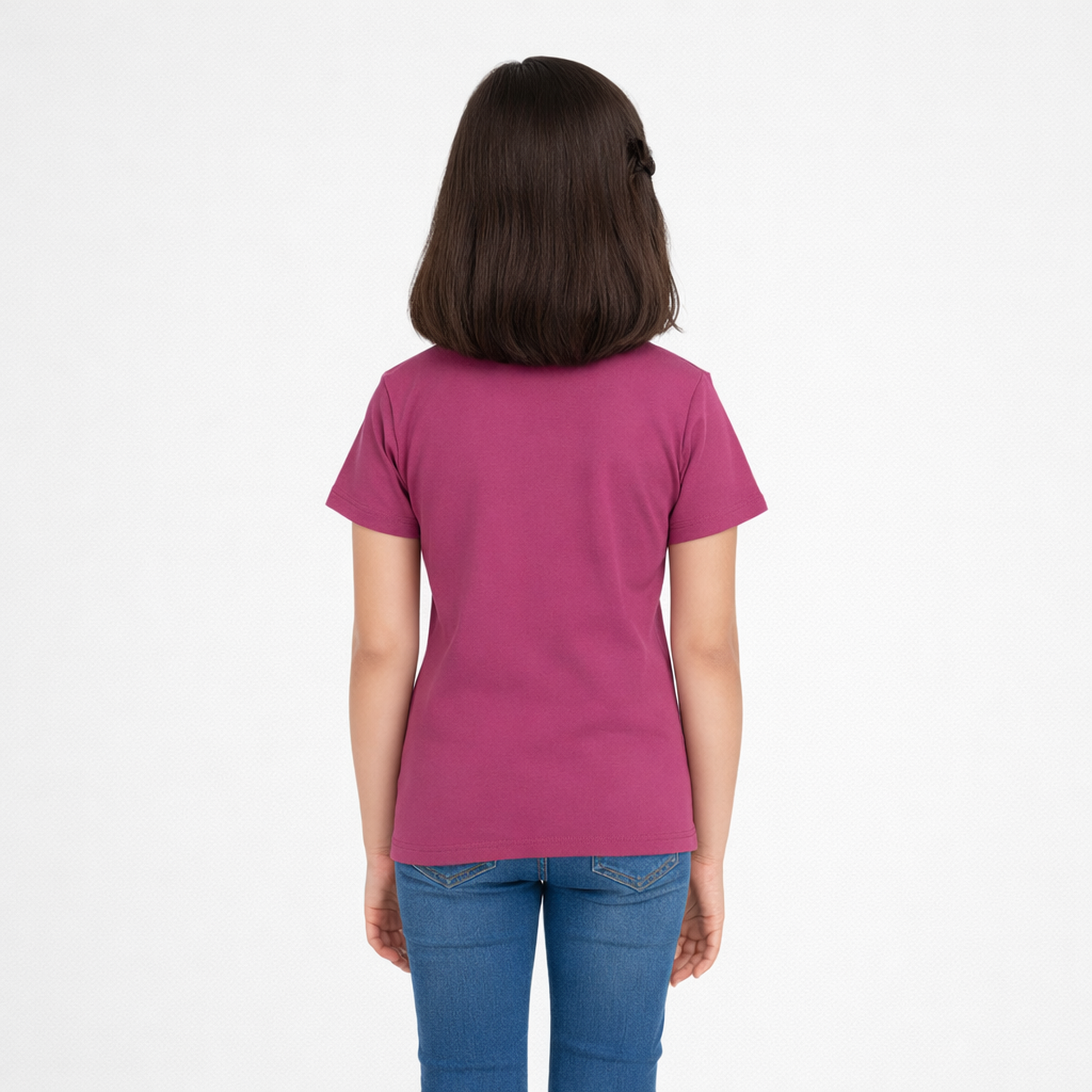 CharmnCherish Girls' Cotton Short Sleeve T-Shirt - Maroon (Pack of 1) - front view