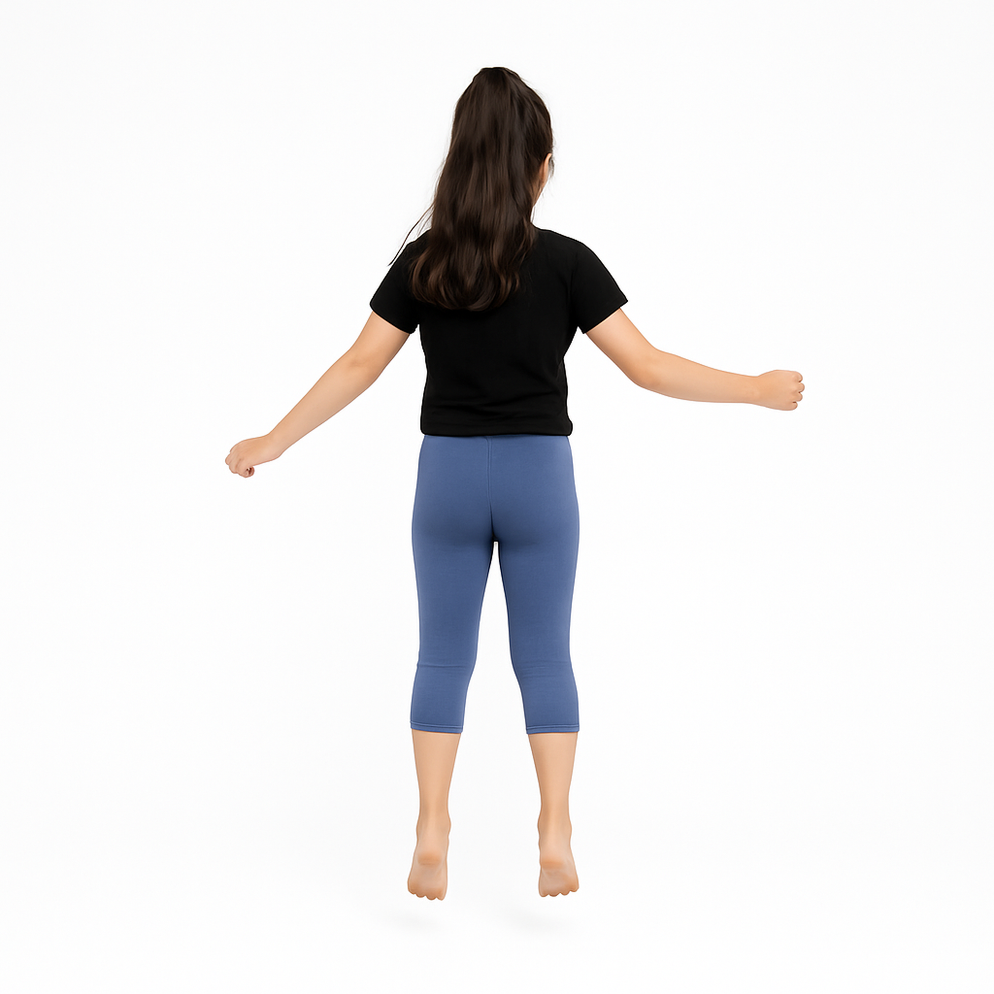 CharmnCherish Girls' 3/4 Leggings Pack of 1_Ink Blue - front view