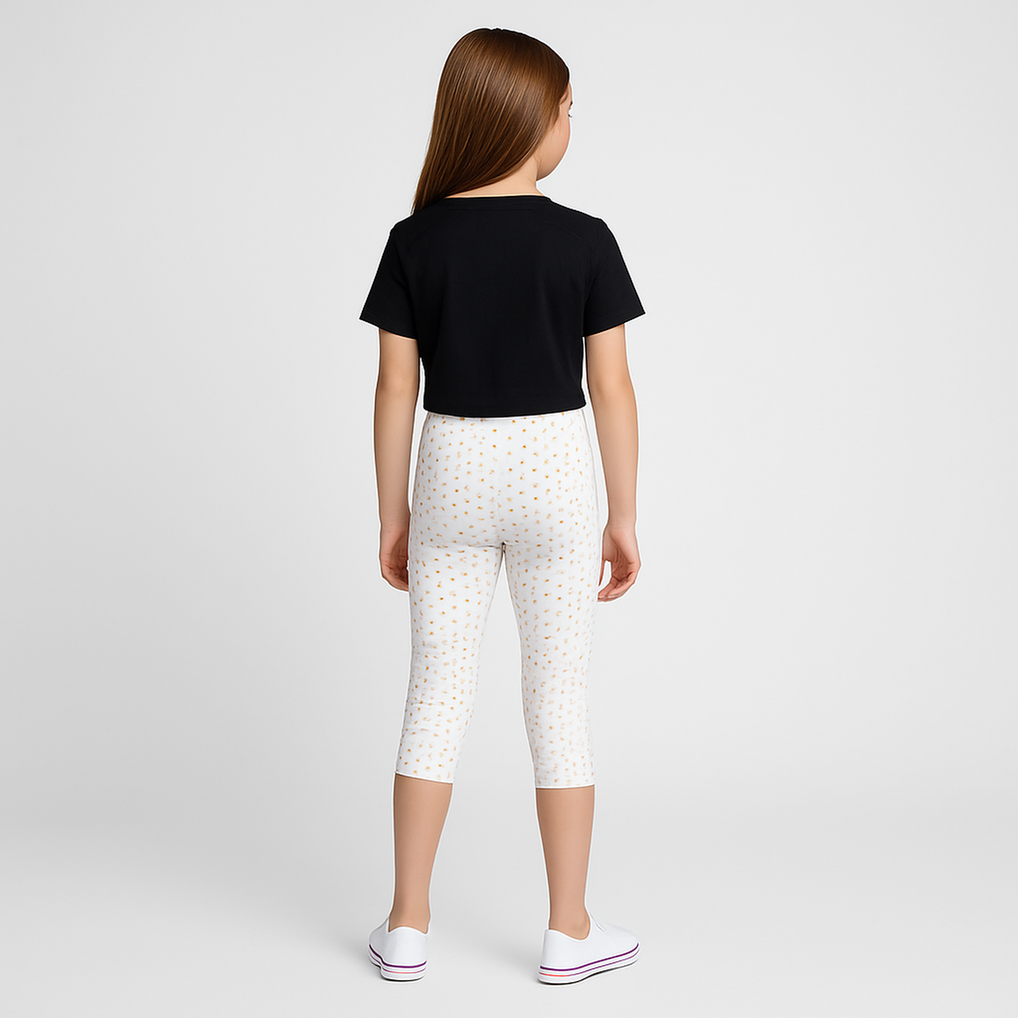 CharmnCherish Girls' 3/4 Leggings Pack of 1_Heart Allover print - front view
