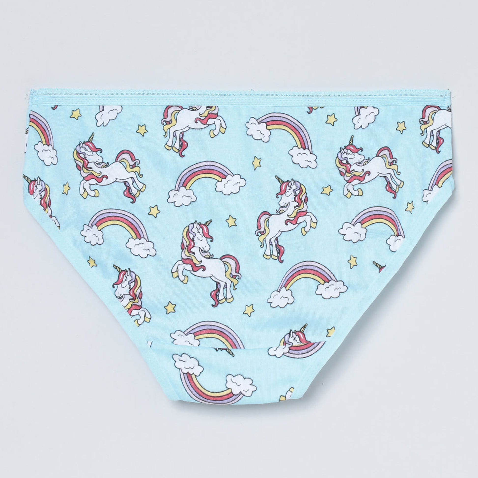 Girls' Cotton Brief - Unicorn All Over Print & Solid Multicolor Brief Pack of 6