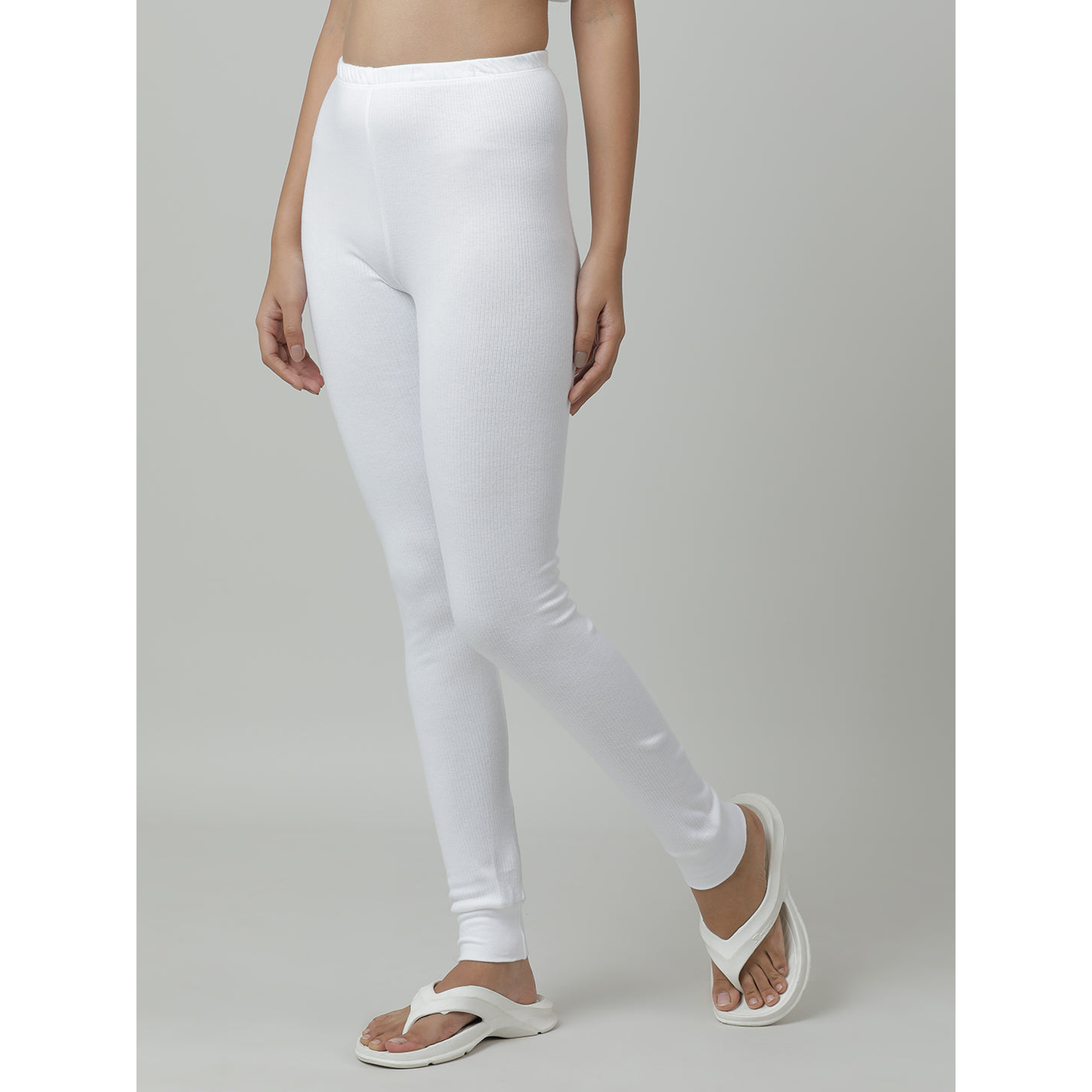 Kids Cotton Thermal Pant - Solid - White (Pack of 1)