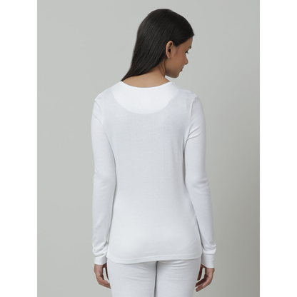 Kids Cotton Thermal Top - Full Sleeve - White (Pack of 1)
