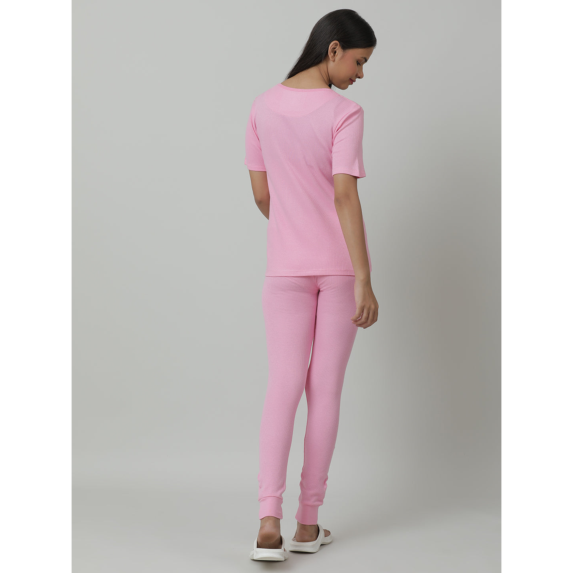 Kids Cotton Thermal Set - Short Sleeve - Pink (Pack of 1)