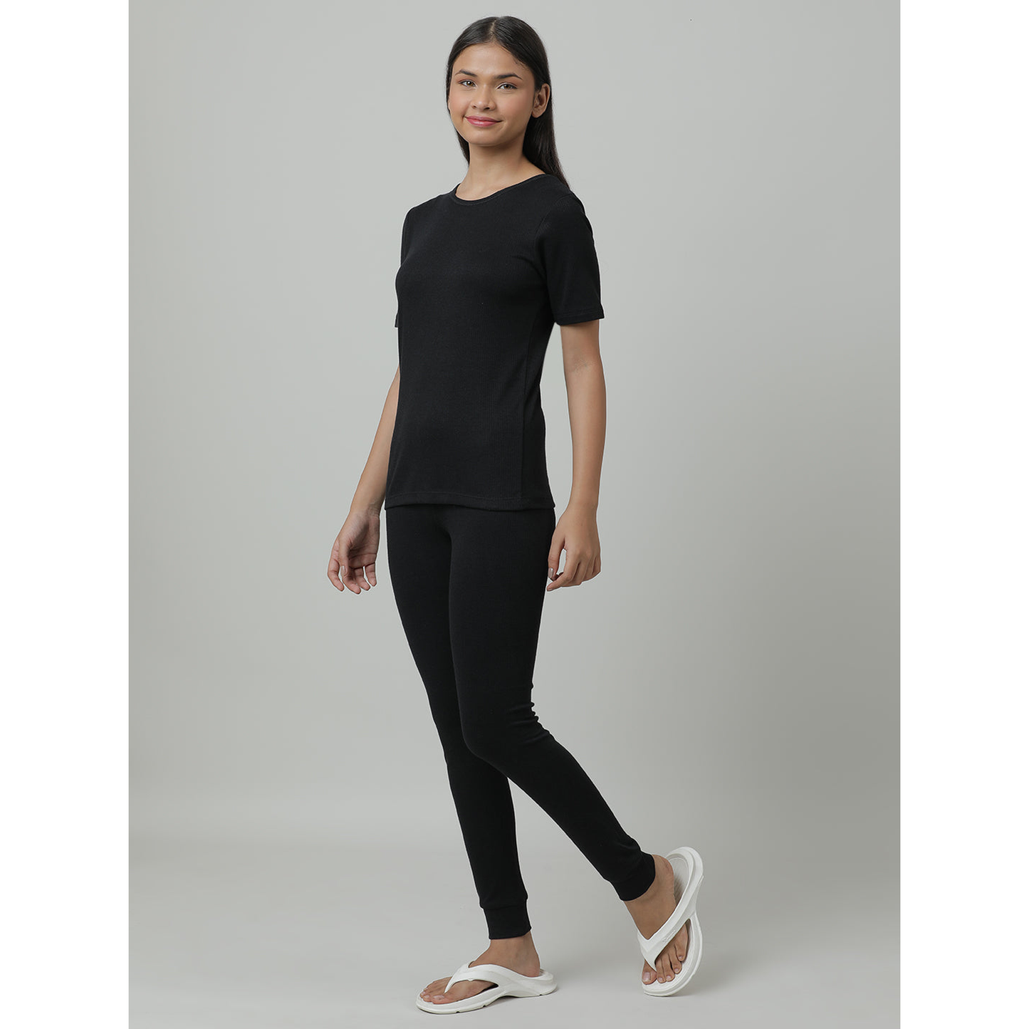 Kids Cotton Thermal Set - Short Sleeve - Black (Pack of 1)