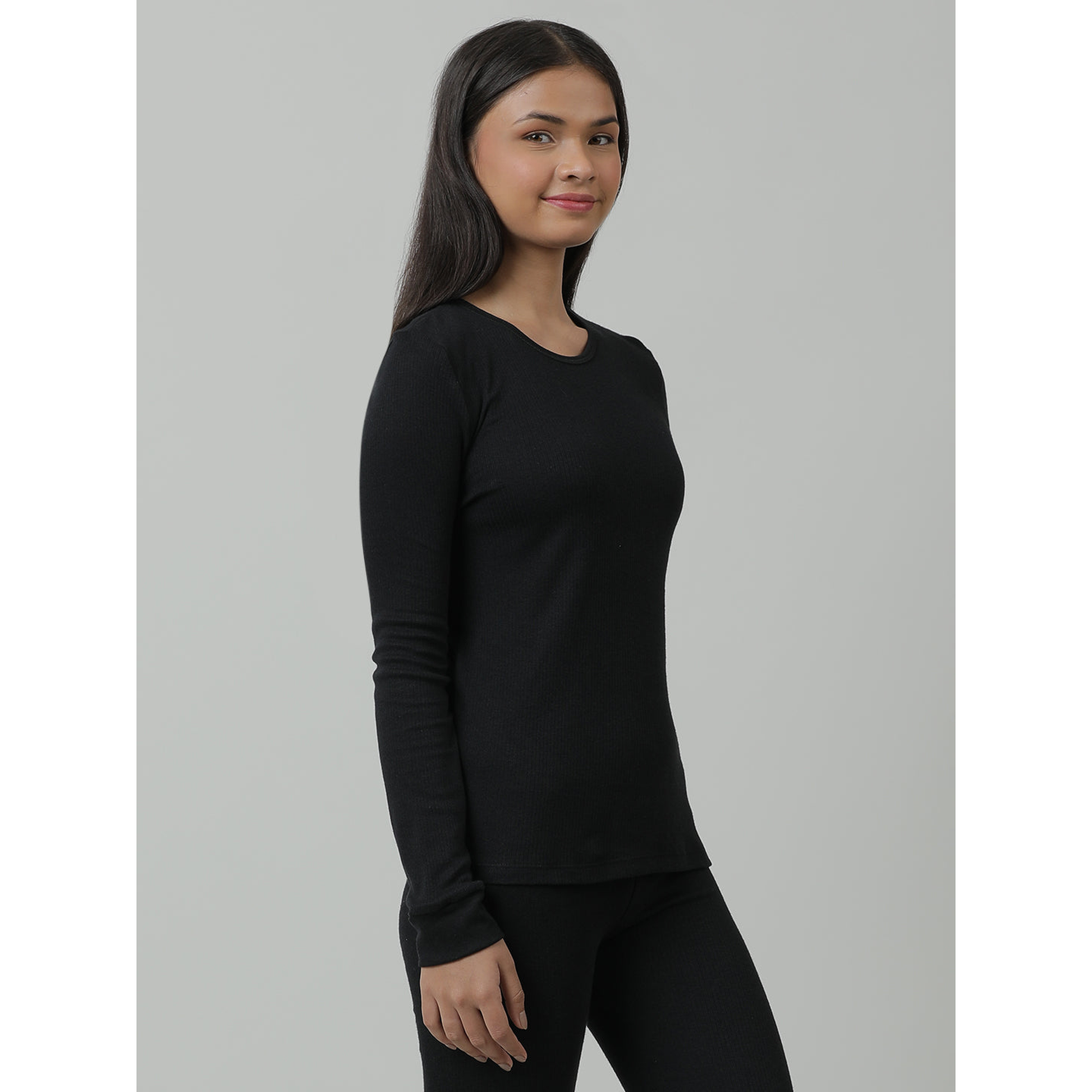 Kids Cotton Thermal Set - Full Sleeve - Black (Pack of 1)