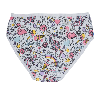 Girls' Cotton Brief - Solid color and Aop print pack of 5