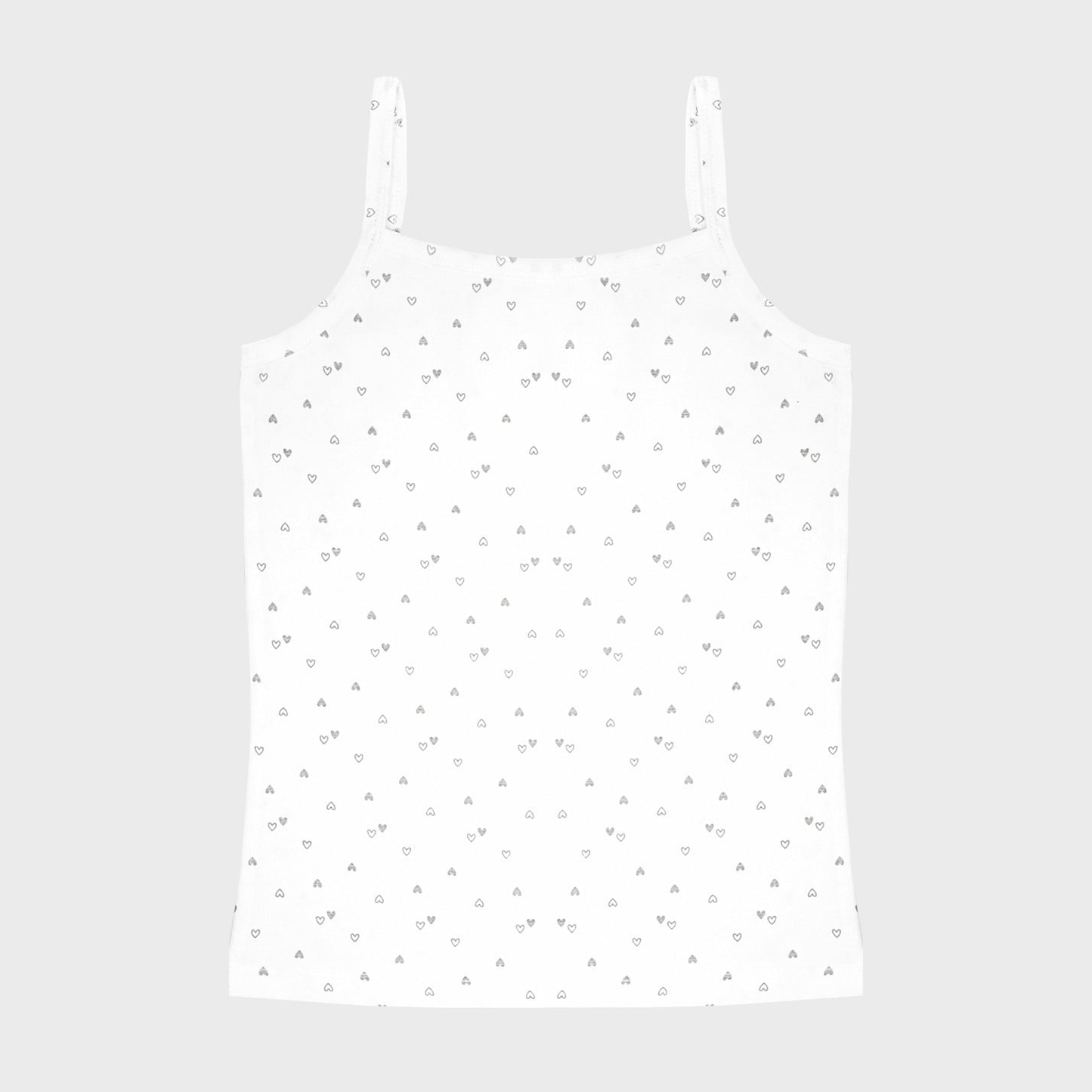 Girls' Cami Vests -Heart Print & Solid color Pack Of 2