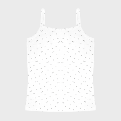 Girls' Cami Vests -Heart Print & Solid color Pack Of 2
