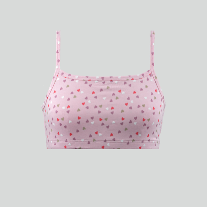 Beginners Bra - Heart All Over Print and Solid Color Combo Pack of 3