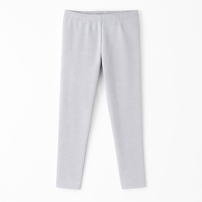 CharmnCherish Girls' Leggings Pack Of 1_Grey Melange - close-up detail