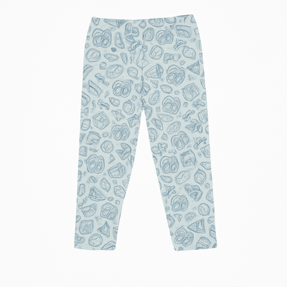 CharmnCherish Girls' 3/4th Leggings Pack Of 1_Green - close-up detail