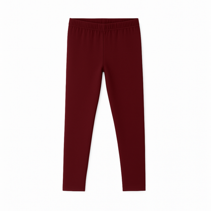 CharmnCherish Girls' Leggings Solid Brown Color Pack Of 1 - close-up detail