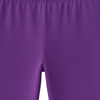 Girls' 3/4 Cotton Leggings Solid Purple Color Pack Of 1