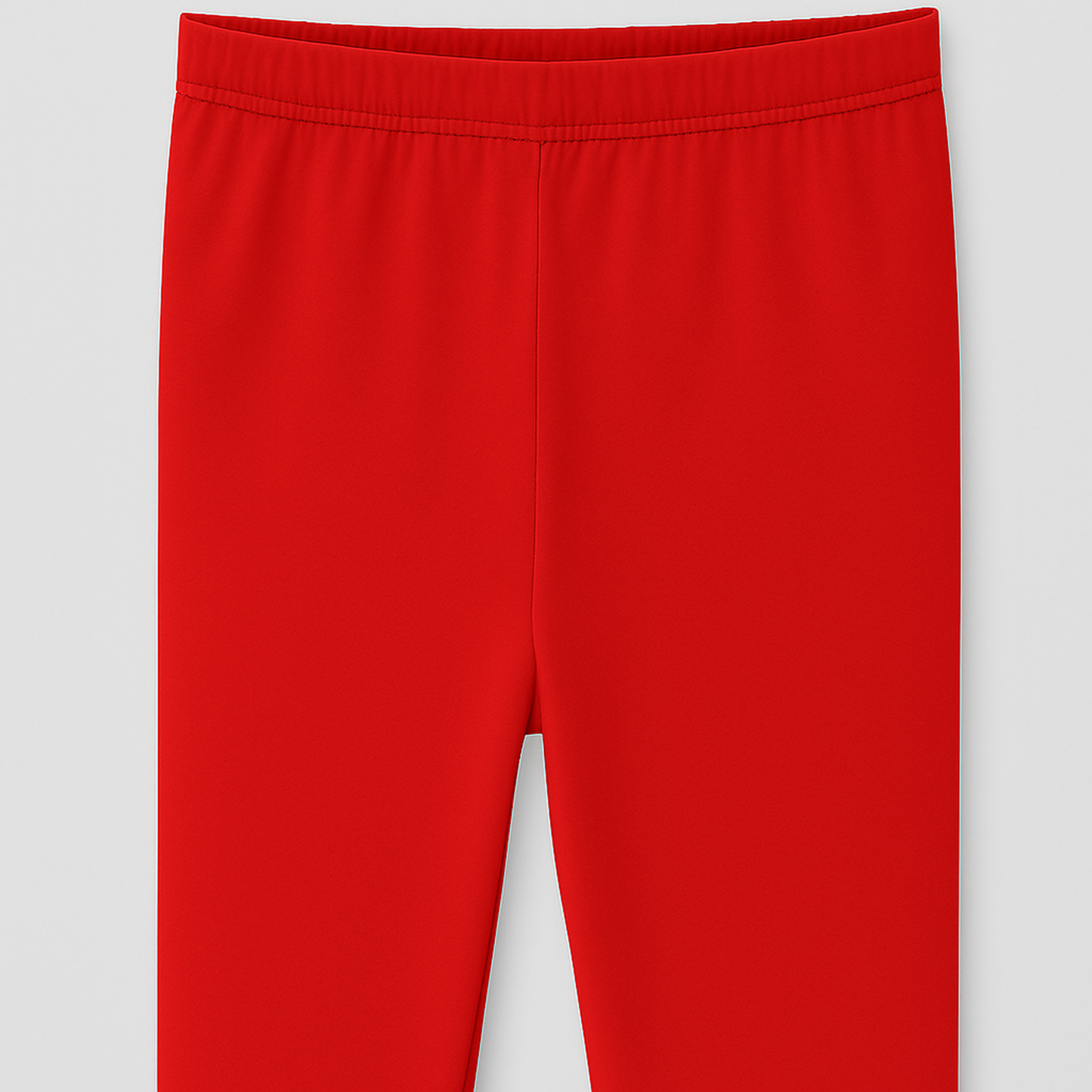 CharmnCherish Girls' 3/4 Leggings Solid Red Color Pack Of 1 - close-up detail