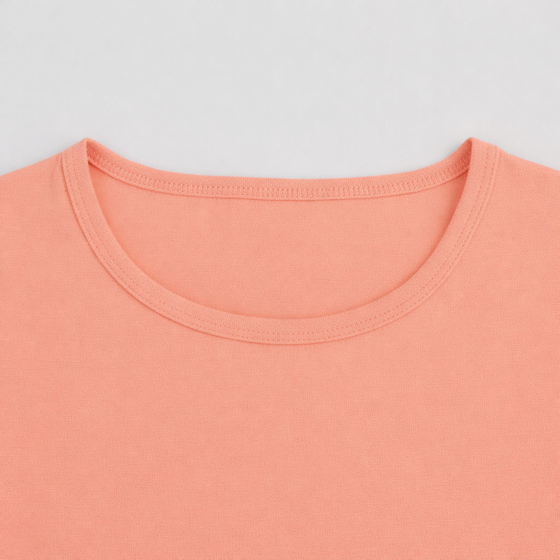 CharmnCherish Girls' Cotton Full Sleeve T-Shirt - Coral (Pack of 1) - close-up detail