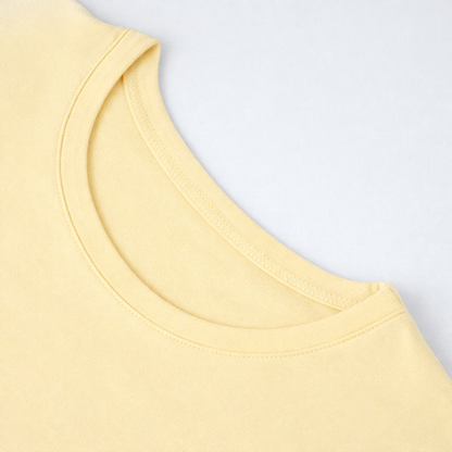 CharmnCherish Girls' Cotton Full Sleeve T-Shirt - Lime Yellow (Pack of 1) - close-up detail