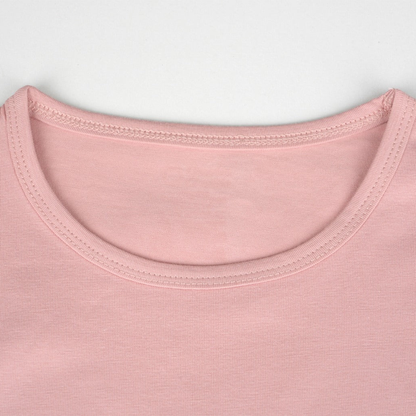 CharmnCherish Girls' Cotton Full Sleeve T-Shirt - Rose Dust (Pack of 1) - close-up detail