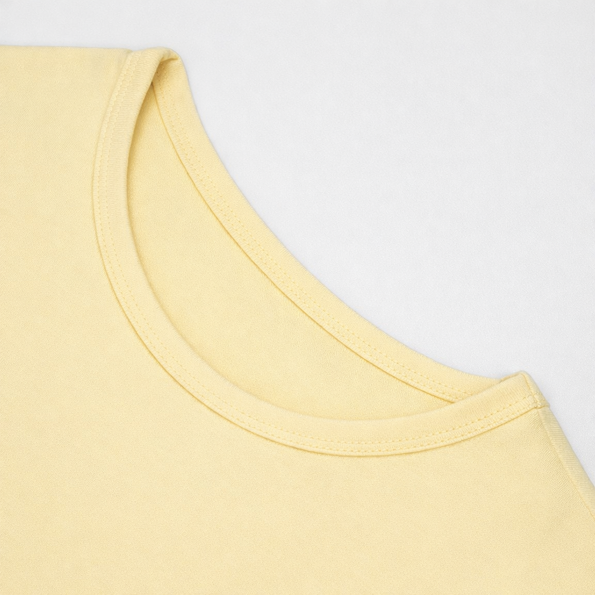CharmnCherish Girls' Cotton Short Sleeve T-Shirt - Lime Yellow (Pack of 1) - close-up detail