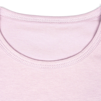 CharmnCherish Girls' Cotton Short Sleeve T-Shirt - Lavender (Pack of 1) - close-up detail