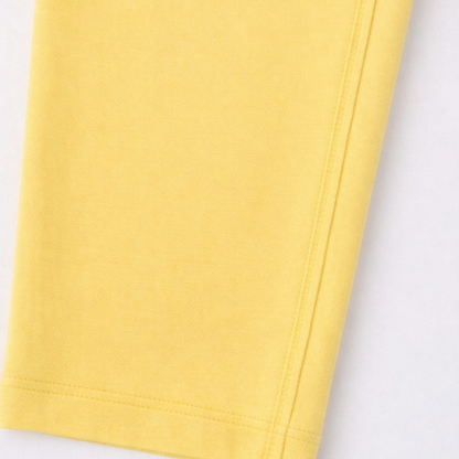 Girls' Cotton Leggings - Lime yellow (Pack of 1)