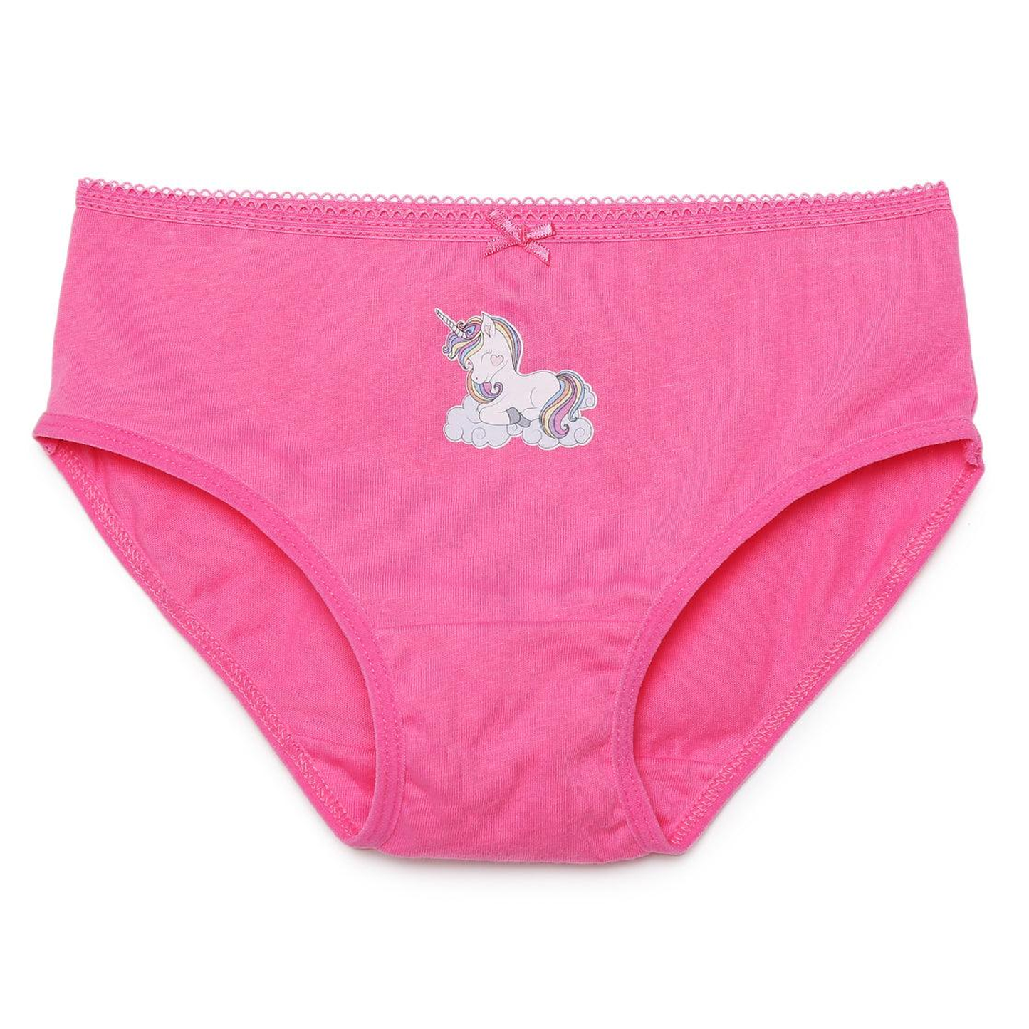 Girls' Cotton Brief - Unicorn Print (Pack of 4)