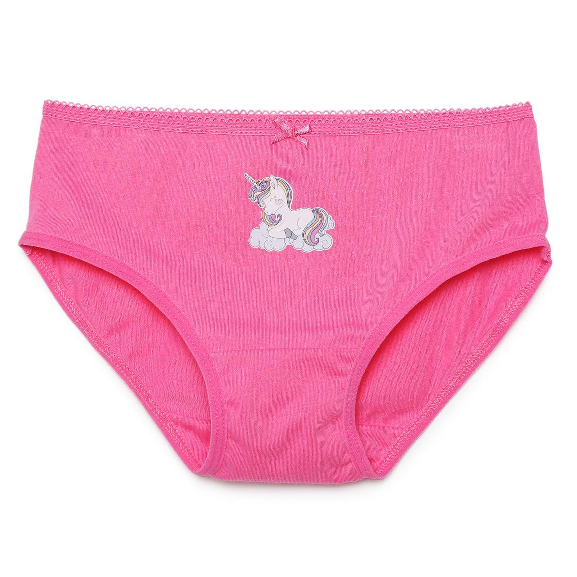 Girls' Cotton Brief - Unicorn Print (Pack of 4)