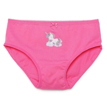 Girls' Cotton Brief - Unicorn Print (Pack of 4)