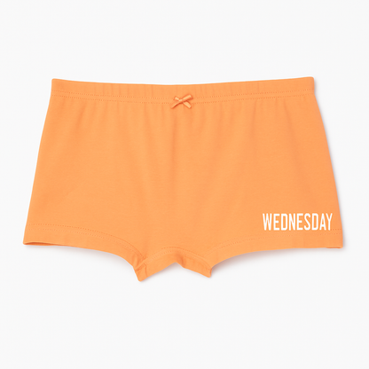 Girls' Cotton Boy Shorts - Weekdays Printed Pack of 7