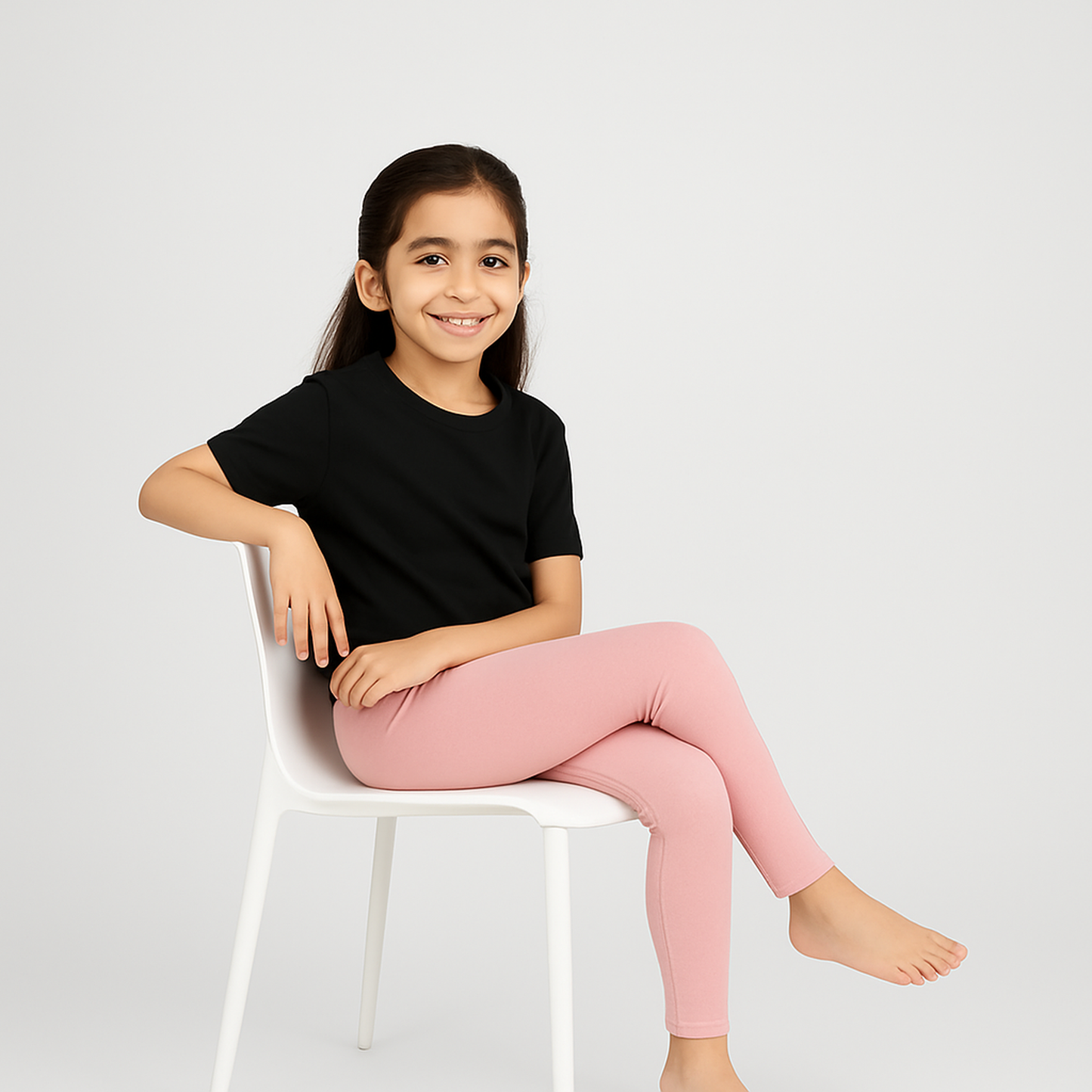 CharmnCherish Girls' Leggings Pack of 1_Rosedust - close-up detail